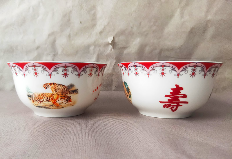 百岁寿诞回礼寿碗生产厂家 四川老人陶瓷寿碗定做加字