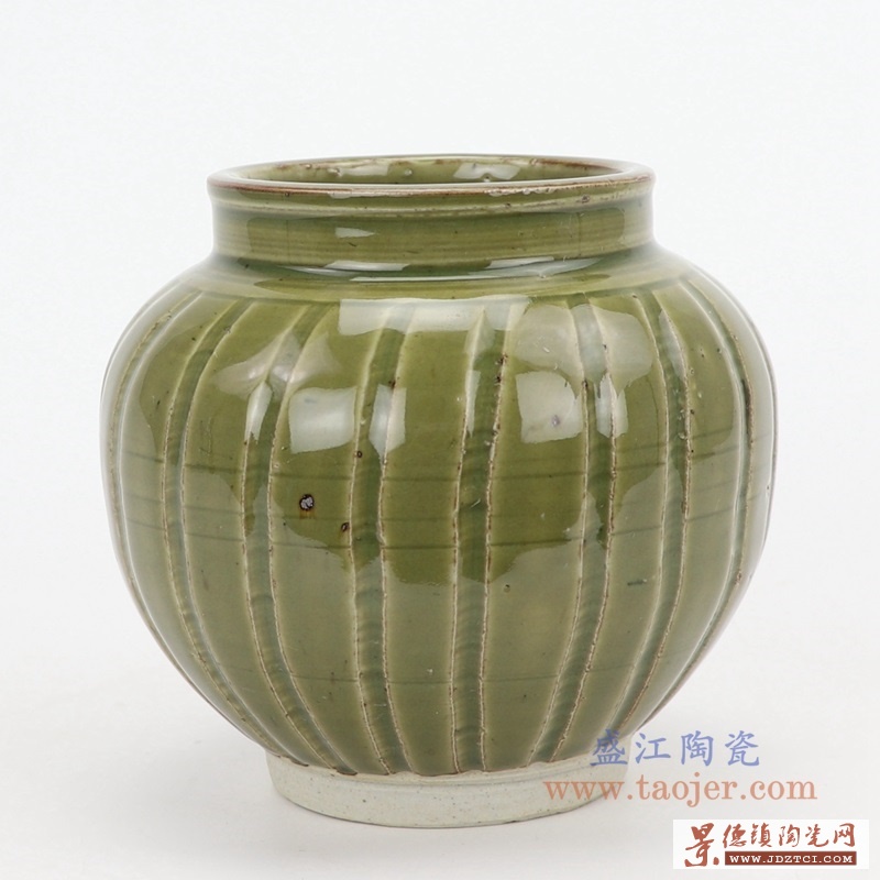 RZQJ08 景德镇陶瓷 仿古做旧宋代龙泉窑小罐