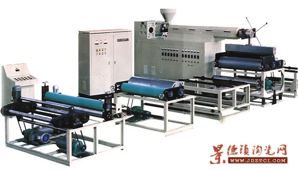 聚乙烯复合丙纶防水卷材生产线设备机器挤出机组塑料机械(图)