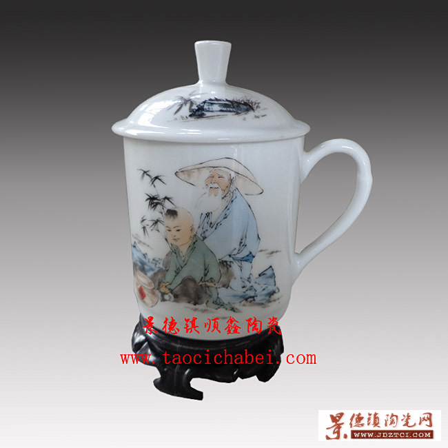姜太公钓鱼陶瓷茶杯