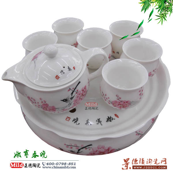 厂家供应陶瓷茶具  功夫茶具  双层陶瓷茶具 礼品茶具