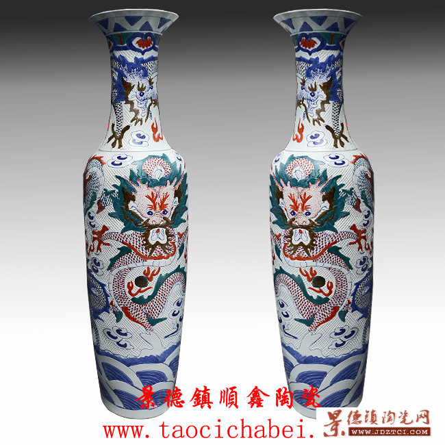 景德镇手工雕刻陶瓷大花瓶