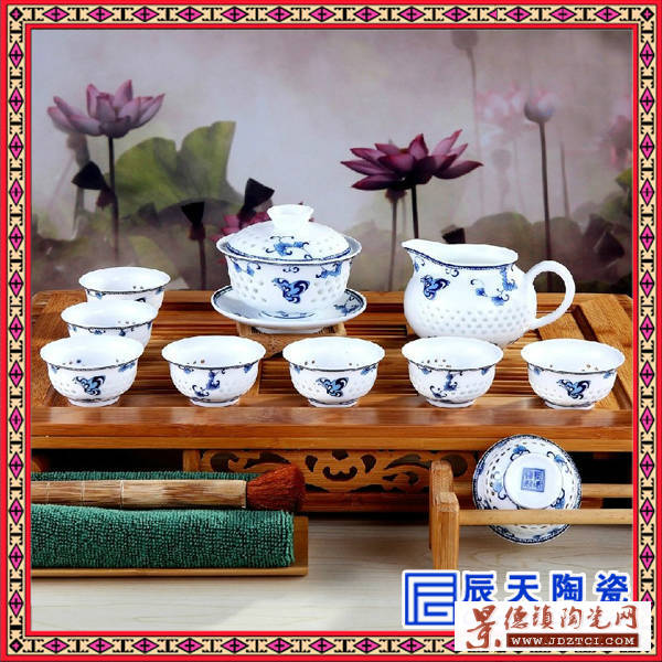 高档茶具套装礼品 手绘陶瓷茶具订做厂家