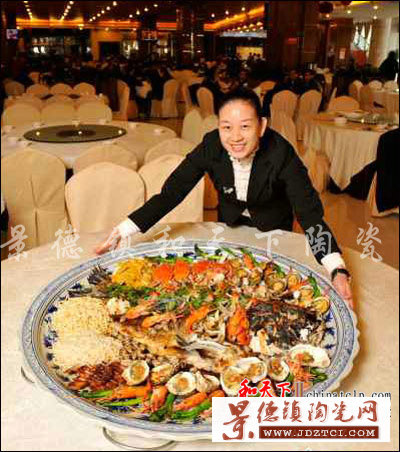 酒店装菜大盘创意海鲜大盘菜,大排档盘子