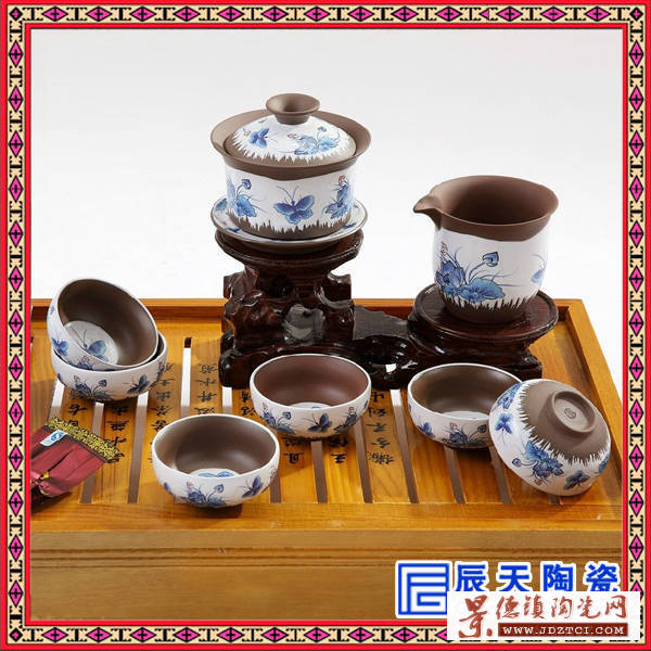 经典高档商务陶瓷茶具 生产礼品茶具 精美手工茶具价格