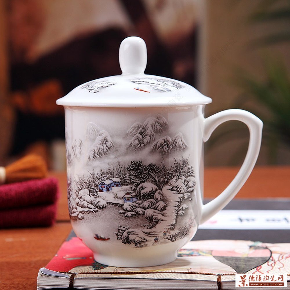 陶瓷办公茶杯定做厂家，高档礼品茶杯，公司福利会议茶杯