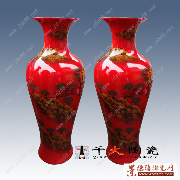 中国红陶瓷大花瓶批发厂家
