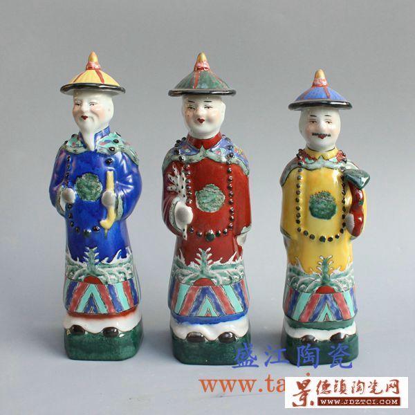 景德镇精品陶瓷 清代官俑 艺术品