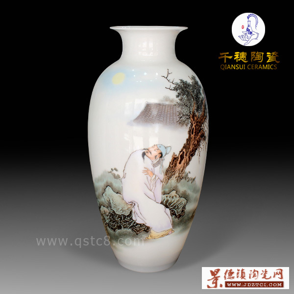 王能芳--景德镇粉彩手绘花瓶名家陶瓷收藏