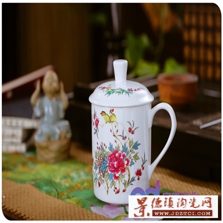 会议陶瓷茶杯  商务陶瓷礼品茶杯 陶瓷茶杯厂家定制  景德镇茶杯