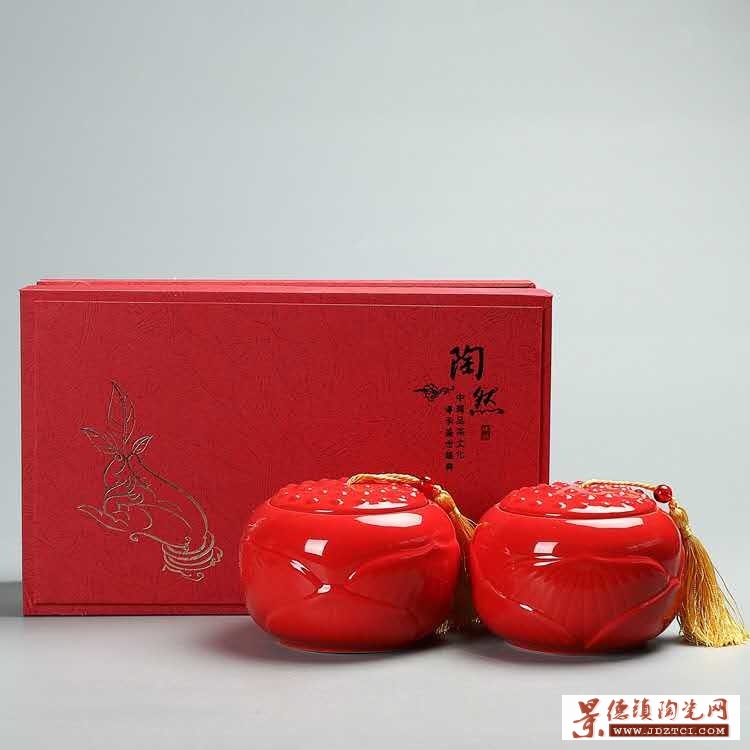 厂家直销景德镇陶瓷罐子 定做青花瓷罐子 茶叶密封储物罐批发