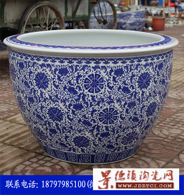 专业定做陶瓷大缸 1.1米大口径大缸价格 景德镇大缸洗浴缸厂